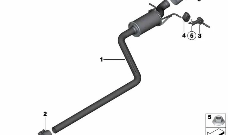 Moldura de escape trasera OEM 18307590303 para MINI R56, R56 LCI, Clubman R55, Cabrio R57 LCI, Coupé R58, Roadster R59... y más. Original MINI.