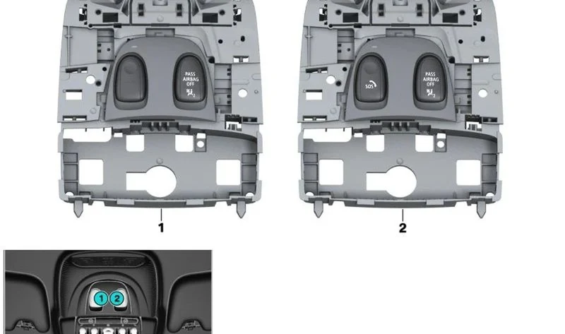 Centro de funciones del techo OEM 61315A0F1B9 para MINI F56, F55, Clubman F54, Countryman F60... y más. Original MINI.