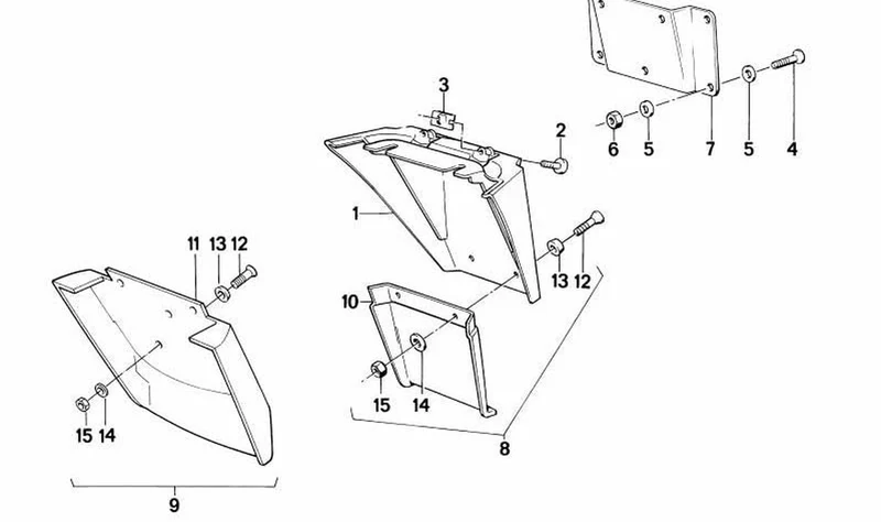 Soporte de placa de matrícula OEM 46621450472 para motos BMW K100, K75, RS, RT, LT. Original BMW Motorrad.