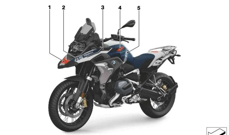 Embellecedor izquierdo guardabarros delantero OEM 51147108609 para BMW Motorrad R 1200 GS, R 1250 GS. Original BMW Motorrad.
