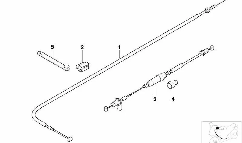 Cable del acelerador OEM 32737659216 para motos BMW K 1200 RS, K 1200 LT. Original BMW Motorrad.