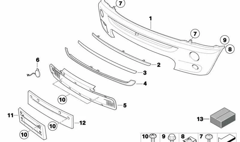 Paramento de placa de matrícula negro OEM 51711491079 para MINI R50, R52, R53. Original MINI.