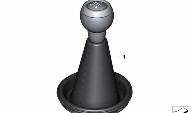 Pomo de cambio de marchas de cuero con cubierta OEM 25117595399 para MINI R56, R56 LCI. Original MINI.