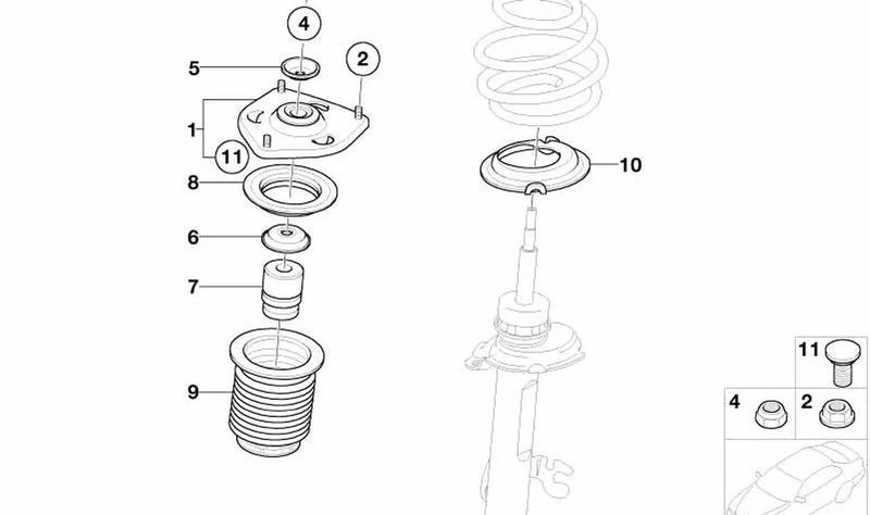Muelle adicional delantero OEM 31336756662 para MINI R50 One 1.6i, One (2001-2006). Original MINI.
