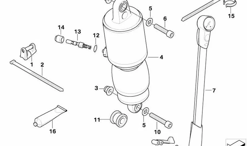 Soporte bomba de aire trasero OEM 33537699547 para motos BMW HP2 Enduro K25. Original BMW Motorrad.