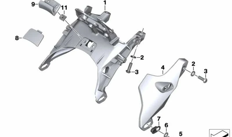 Adorno OEM 46637697235 para BMW Motorrad R1200R (K27) 2006-2010. Original BMW Motorrad.