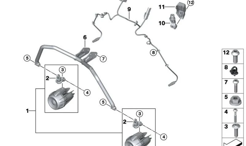 Adaptador faros adicionales OEM 63178414891 para motos BMW R 1300 GS, R 1250 GS, F 850 GS, C 400 X... y más. Original BMW Motorrad.