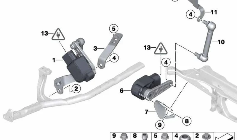 Soporte sensor de nivel de altura trasero OEM 37149800073 para MINI Countryman R60, Paceman R61. Original MINI.