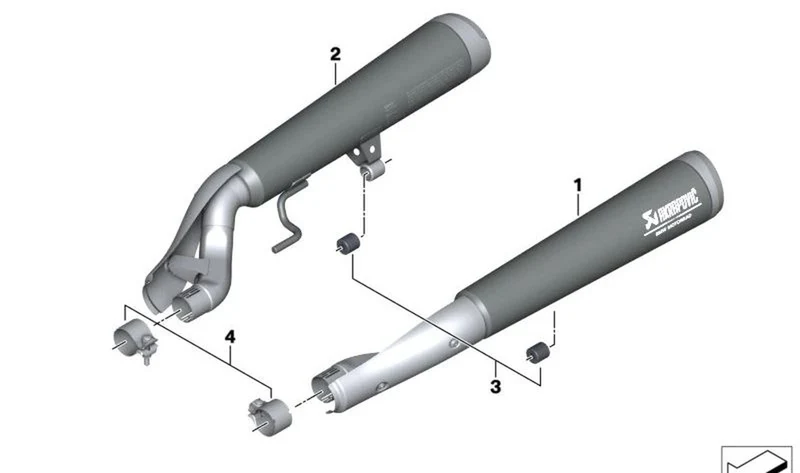 Abrazadera de escape OEM 18519829595 para motos BMW R18, R18 Classic, R18 Roctane, R18 B, R18 Transcontinental. Original BMW Motorrad.