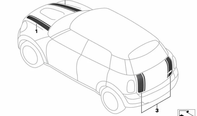 Junquillo negro derecho OEM 51149807176 para MINI Countryman R60, Paceman R61. Original MINI.