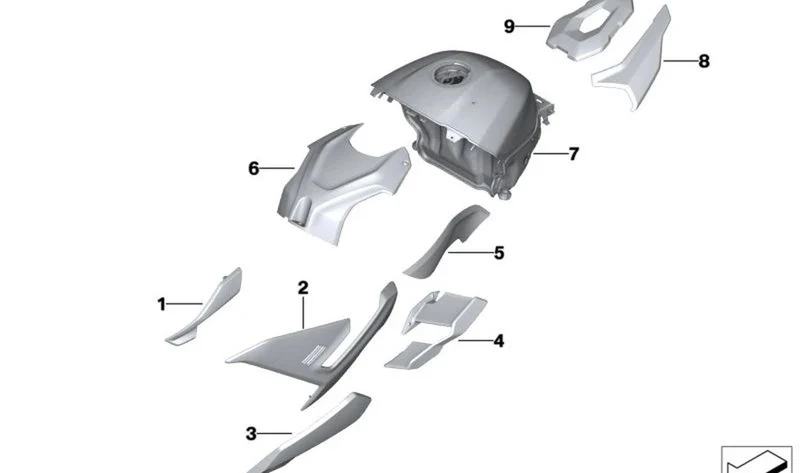 Winglet izquierdo Lightwhite Uni OEM 46637105001 para BMW Motorrad M 1000 R (K63). Original BMW Motorrad.