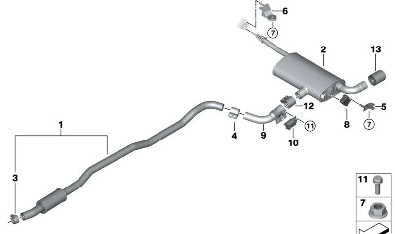 Servoactuador de chapaleta de gases de escape OEM 18308593754 para MINI Clubman F54, Countryman F60, BMW X1 F48, X2 F39... y más. Original BMW y MINI.