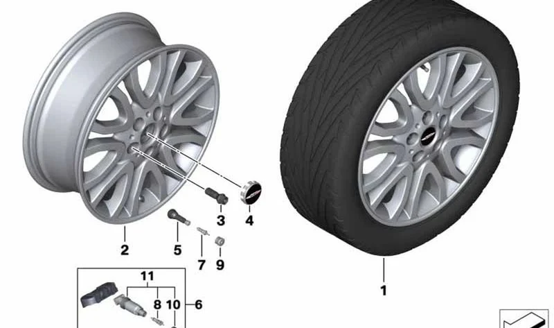Llanta de aleación ligera 18" spectre gris OEM 36116884892 para MINI F56, F55, Cabrio F57. Original MINI.