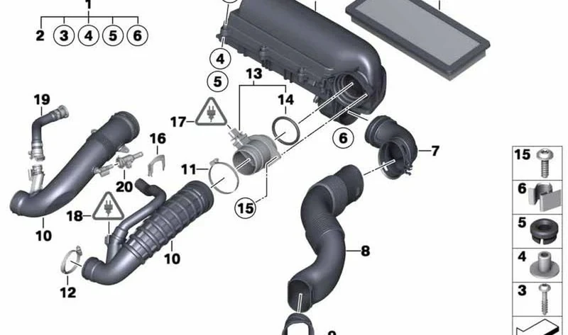 Tubo de aspiración OEM 13719804246 para MINI Countryman R60, Paceman R61. Original MINI.