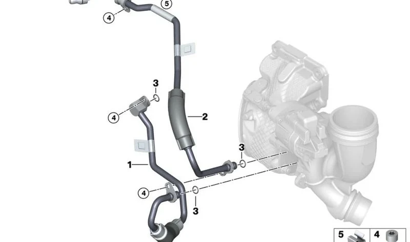 Tubería de retorno de líquido refrigerante OEM 11539488189 para MINI F56, F55, Clubman F54, Countryman F60... y más. Original MINI.