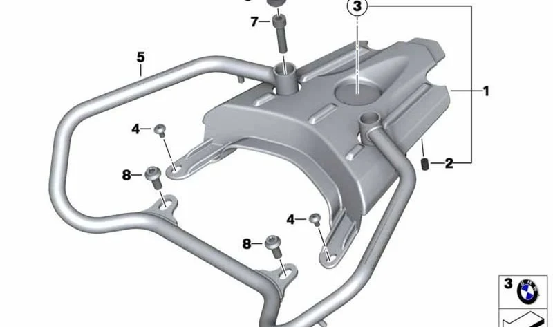 Puente portaequipajes trasero OEM 46547704771 para motos BMW F700GS, F650GS, F800GS, F800GS Adventure. Original BMW Motorrad.