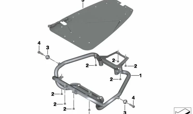 Placa básica OEM 46548535242 para motos BMW F700GS, F800GS, F650GS. Original BMW Motorrad.