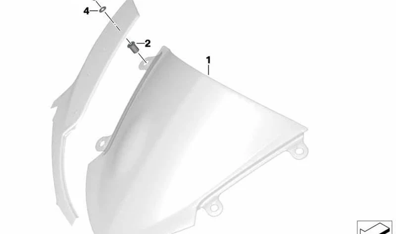 Parabrisas delantero OEM 46637702386 para motos BMW R1200S, HP2 Sport. Original BMW Motorrad.