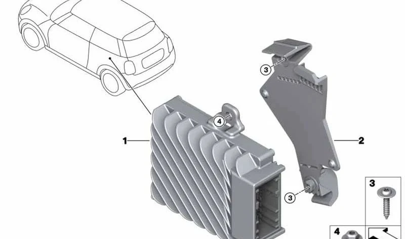 Unidad de mando Active Sound Design OEM 65125A4E5E9 para MINI F54 Cooper S, BMW X2 F39... y más. Original BMW y MINI.