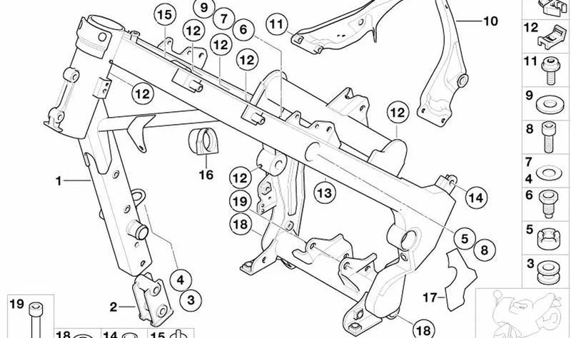Casquillo OEM 46517652158 para motos BMW F 650 GS, F 650 CS, G 650 GS, G 650 GS Sertão. Original BMW Motorrad.