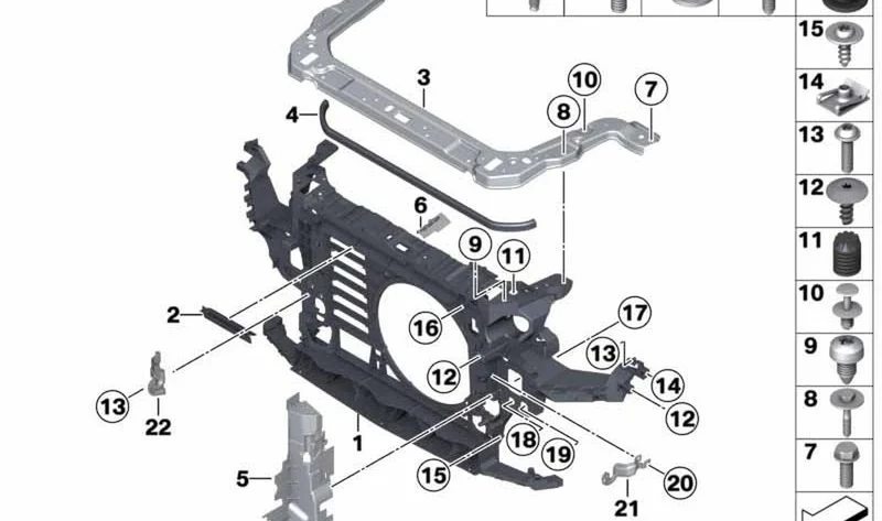 Pared anterior OEM 51649809282 para MINI Countryman R60, Paceman R61. Original MINI.