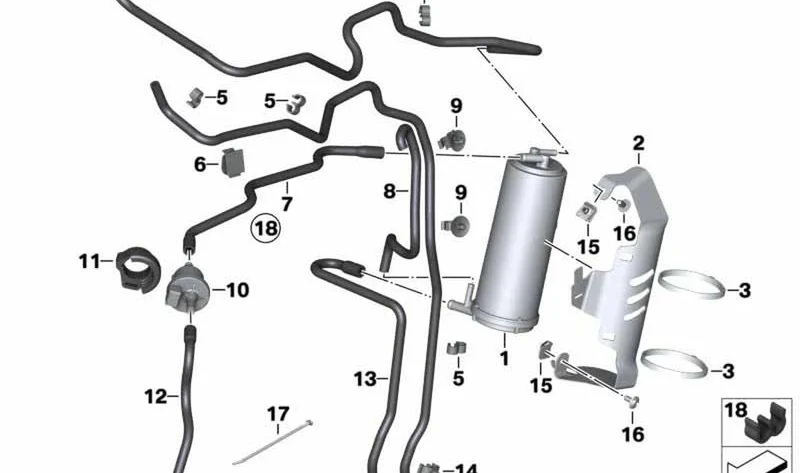 Soporte OEM 16138558118 para motos BMW R nineT, R nineT Pure, R nineT Scrambler, R nineT Racer, R nineT Urban G/S. Original BMW Motorrad.