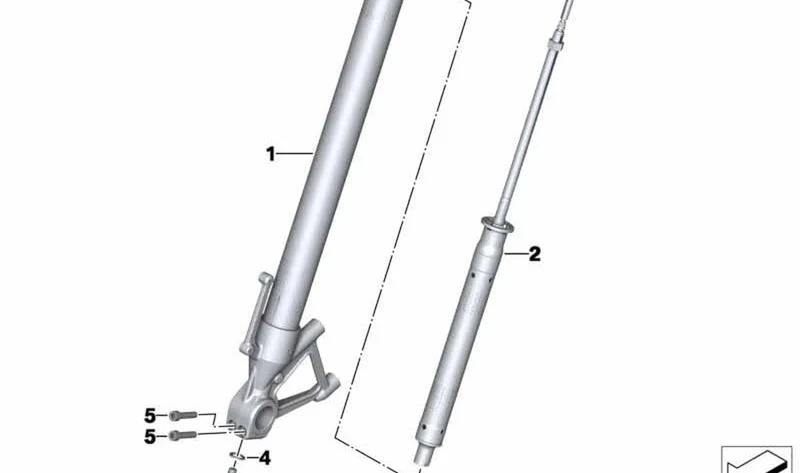 Tubo deslizante izquierdo OEM 31428566559 para motos BMW R1200R, R1250R. Original BMW Motorrad.