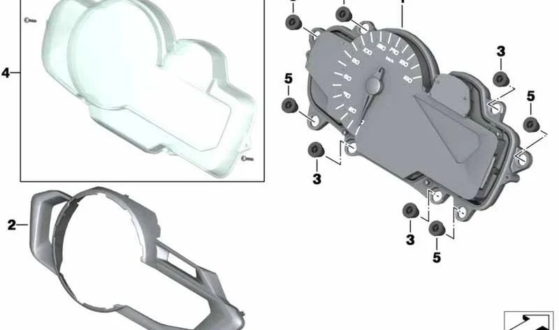 Cuadro de instrumentos OEM 62111542086 para motos BMW C 650 GT (K19) 2014-2020. Original BMW Motorrad.