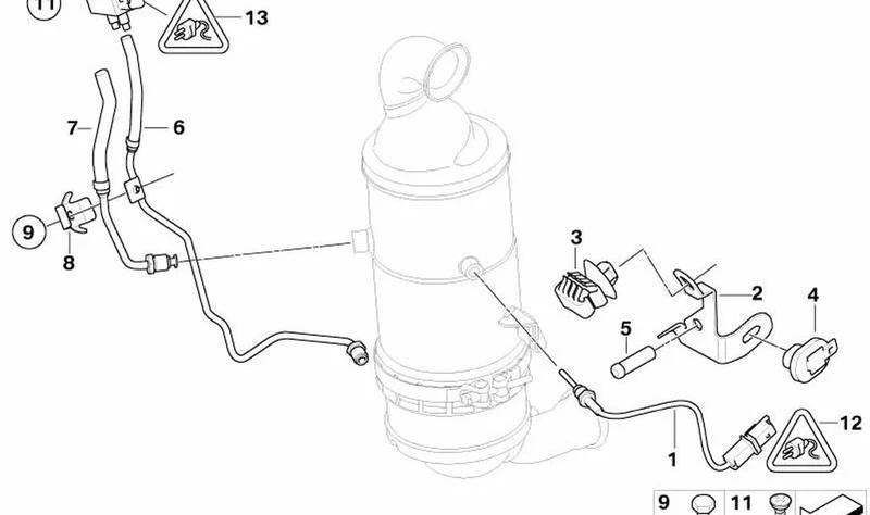Sensor de temperatura de gases de escape OEM 13627795044 para MINI R55, R56, Clubman... y más. Original MINI.
