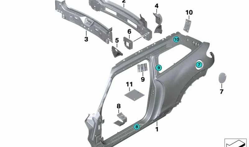 Asiento parachoques trasero OEM 41009805633 para MINI Countryman R60, Paceman R61. Original MINI.