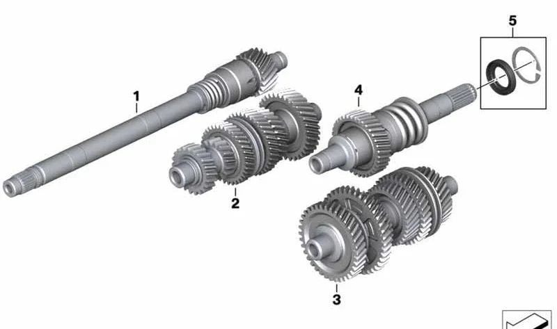 Árbol intermedio OEM 23008528142 para motos BMW R 1200 GS, R 1250 GS, R 1200 RT, R 1250 RT... y más. Original BMW Motorrad.