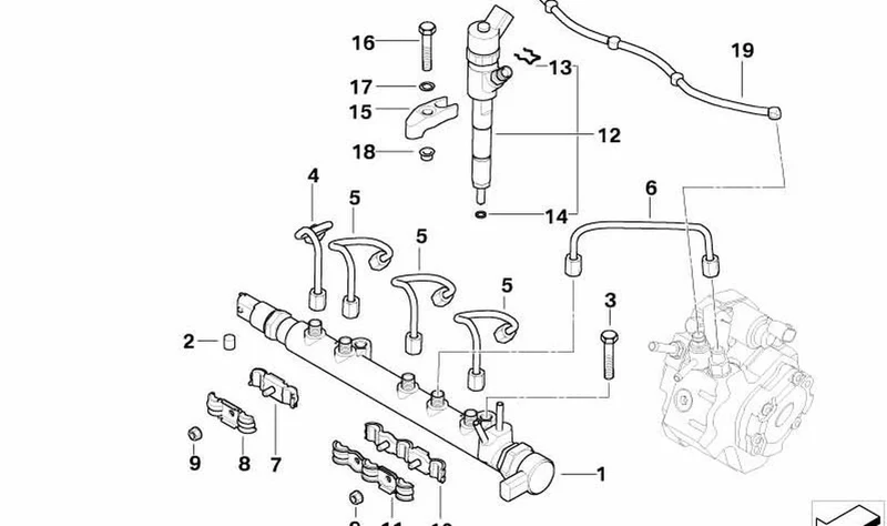 Anillo obturador OEM 13537791936 para MINI R50 One D (03/2003-07/2006). Original MINI.