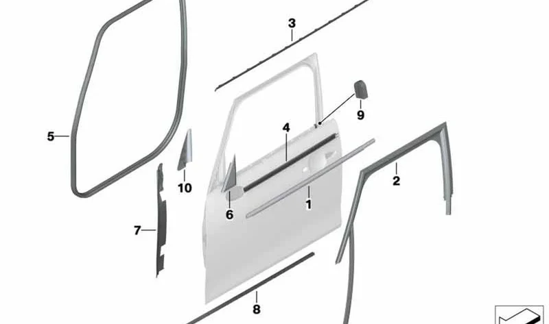 Cubierta triángulo guía delantera derecha OEM 51337338842 para MINI F55, F55 LCI. Original MINI.