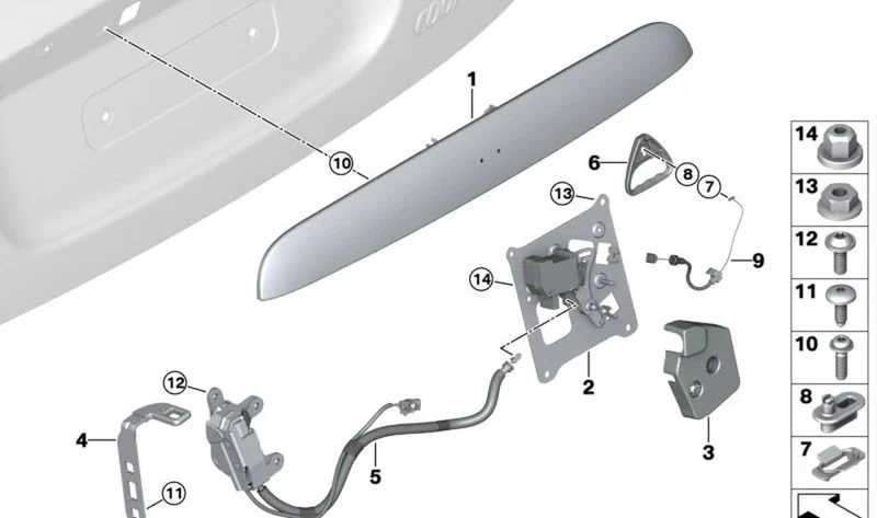 Cable Bowden para desbloqueo de emergencia OEM 51247120472 para MINI Cabrio R52, R57, F57... y más. Original MINI.