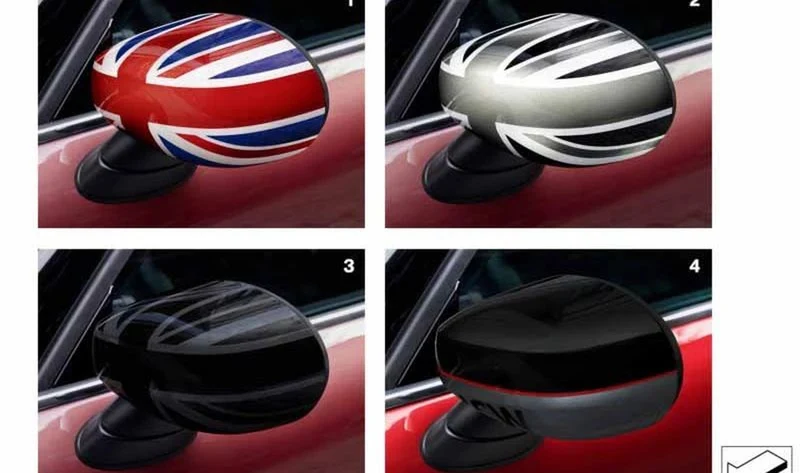 Cubierta retrovisor derecho RHD Black Jack OEM 51162465790 para MINI F56, F55, F54 LCI, F57, F60... y más. Original MINI.