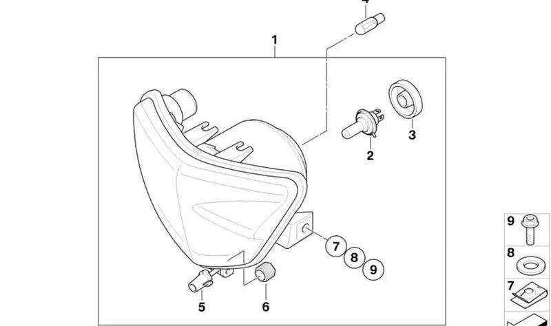 Caperuza de faro OEM 63127711453 para motos BMW G 450 X. Original BMW Motorrad.