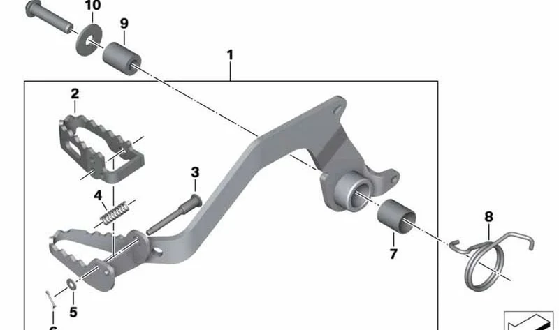 Muelle de torsión freno OEM 35217705366 para BMW F700GS, F650GS, F800GS, F800GS Adventure. Original BMW Motorrad.
