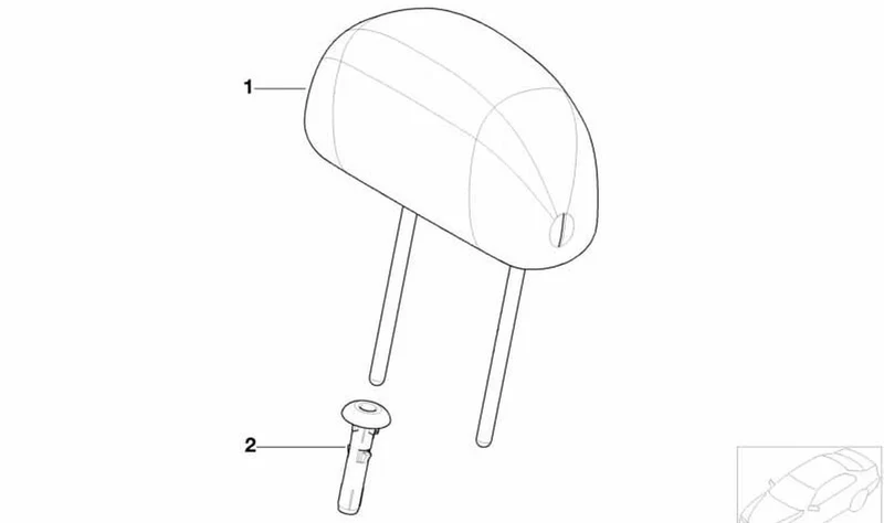 Apoyacabezas delantero OEM 52107063598 para MINI R50, R53, Cabrio R52. Original MINI.