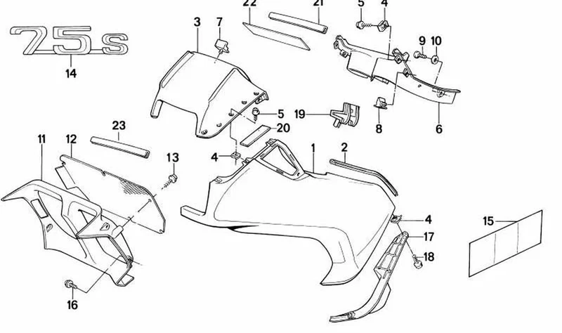 Cantonera OEM 46632308131 para BMW Motorrad K 75, K 75 C, K 75 S, K 75 RT (1985-1995). Original BMW Motorrad.