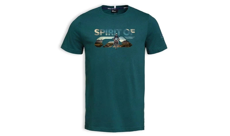 Camiseta Spirit of GS verde talla XL OEM 76615B3E422 para BMW Motorrad. Original BMW Motorrad.
