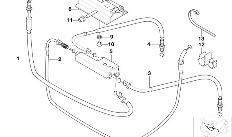 Cable Bowden mariposa derecha OEM 32737692566 para motos BMW R1100S, R1100RS. Original BMW Motorrad.