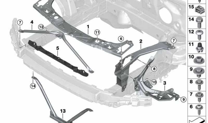 Apoyo en V abajo OEM 51647382003 para MINI Cabrio F57, F57 LCI. Original MINI.