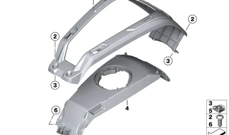 Borda equipajes OEM 46638533970 para motos BMW R 1200 RT (K26) y R 900 RT. Original BMW Motorrad.