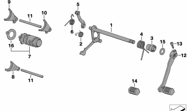 Varilla de conexión OEM 23007700168 para motos BMW G 650 X, G 650 GS, G 650 GS Sertão. Original BMW Motorrad.