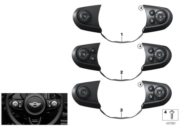 Interruptor de volante multifuncional deportivo OEM 61319361954 para MINI F56, F55. Original MINI.