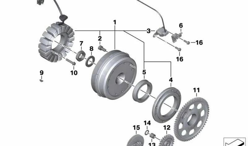 Anillo de seguridad OEM 12112343250 para motos BMW F 650, F 650 GS, G 650 X... y más. Original BMW Motorrad.