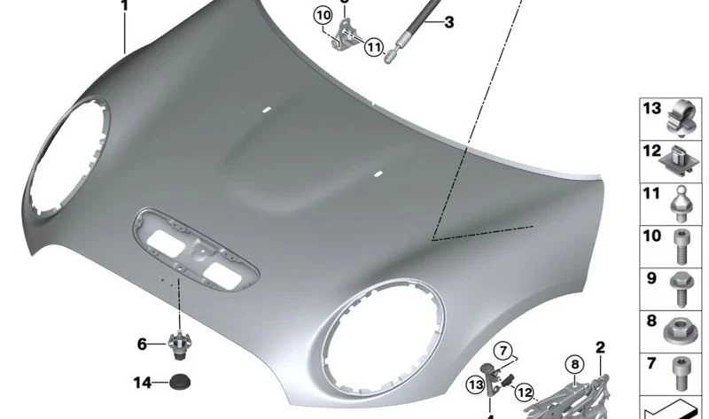 Ajustador OEM 51765A62345 para MINI F56 LCI, F66, F55 LCI, Clubman F54 LCI, Cabrio F67 y más. Original MINI.