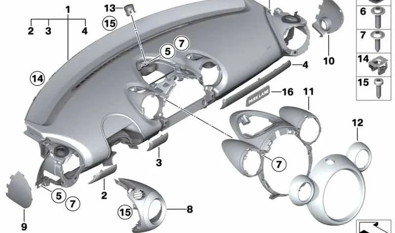Cubierta salida aire cromo table izquierda OEM 51459810005 para MINI Countryman R60, Paceman R61. Original MINI.