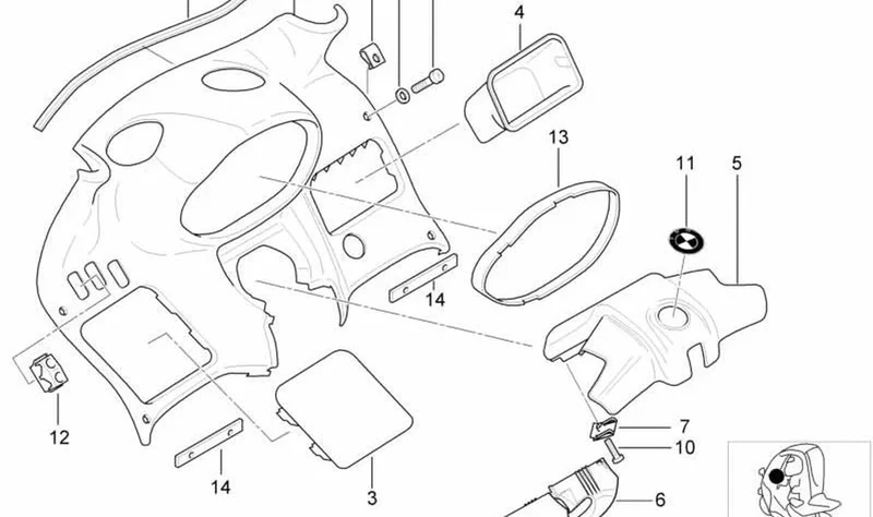 Cubierta OEM 61312329529 para BMW Motorrad C1 0191, C1 0192. Original BMW Motorrad.