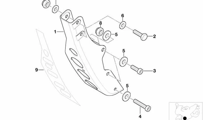 Soporte del motor OEM 46517650212 para BMW Motorrad F 650 GS, F 650 GS Dakar, G 650 GS. Original BMW Motorrad.